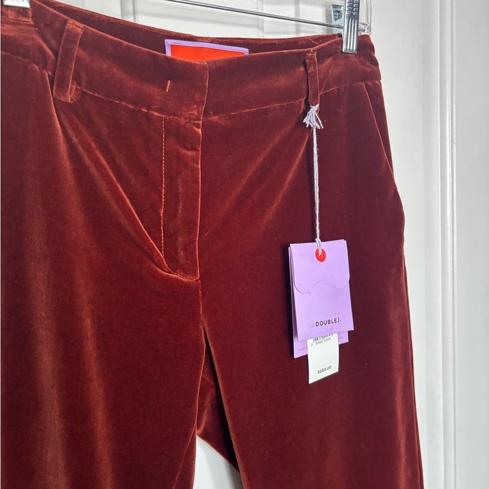 NWT LA DoubleJ Rich Coat 24-7 Velvet Solid Pants in Terracotta size S - Picture 3 of 14